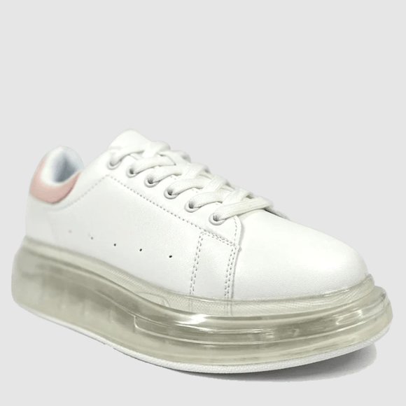 NWT Berness Heaven White/Pink Sneakers - Picture 1 of 4